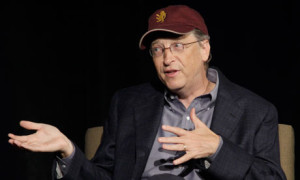 Microsoft Corp. chairman Bill Gates speaks at a breakfast hosted by Climate Solutions in Seattle