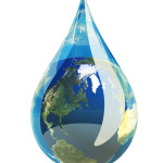 Water droplet with the earth in it.