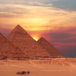 pyramid sunset